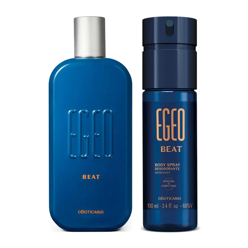 Kit Egeo Beat: Deodorant Cologne 90Ml + Body Spray 100Ml - O Boticario Perfume 1