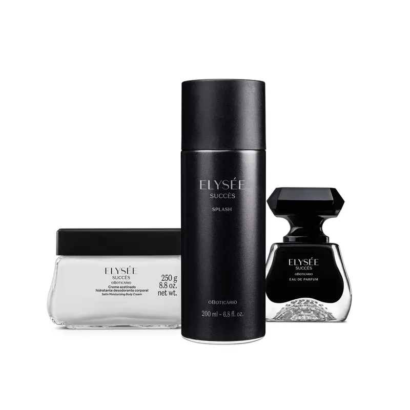 Kit Elysée Succès: Eau De Parfum 50Ml + 250G Satin Cream + Splash 200Ml - O Boticario 1