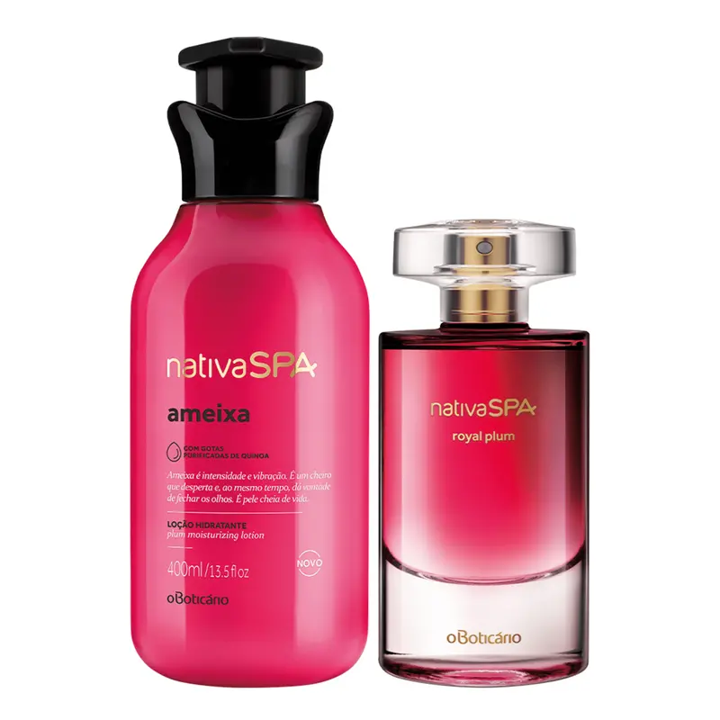 Kit Nativa Spa Plum: Royal Plumm Deodorant Cologne + Body Deodorant Lotion 400Ml - O Boticario 1