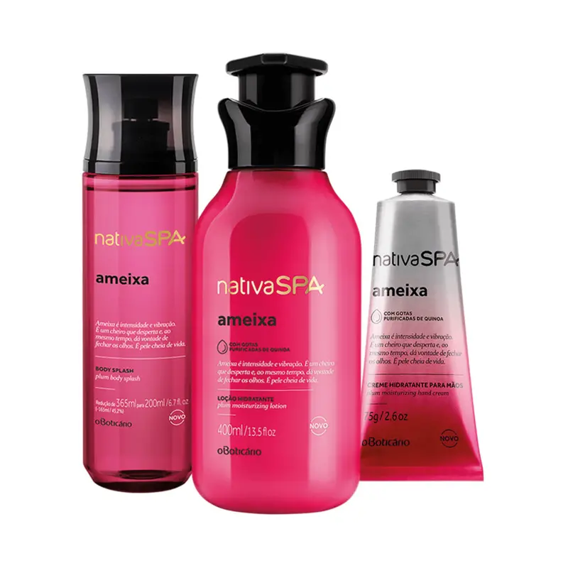 Kit Native Spa Plum: Body Splash Deodorant Cologne + Moisturizing Deodorant Lotion + Deodorant Cream Moisturizing Hands - O Boticario 1