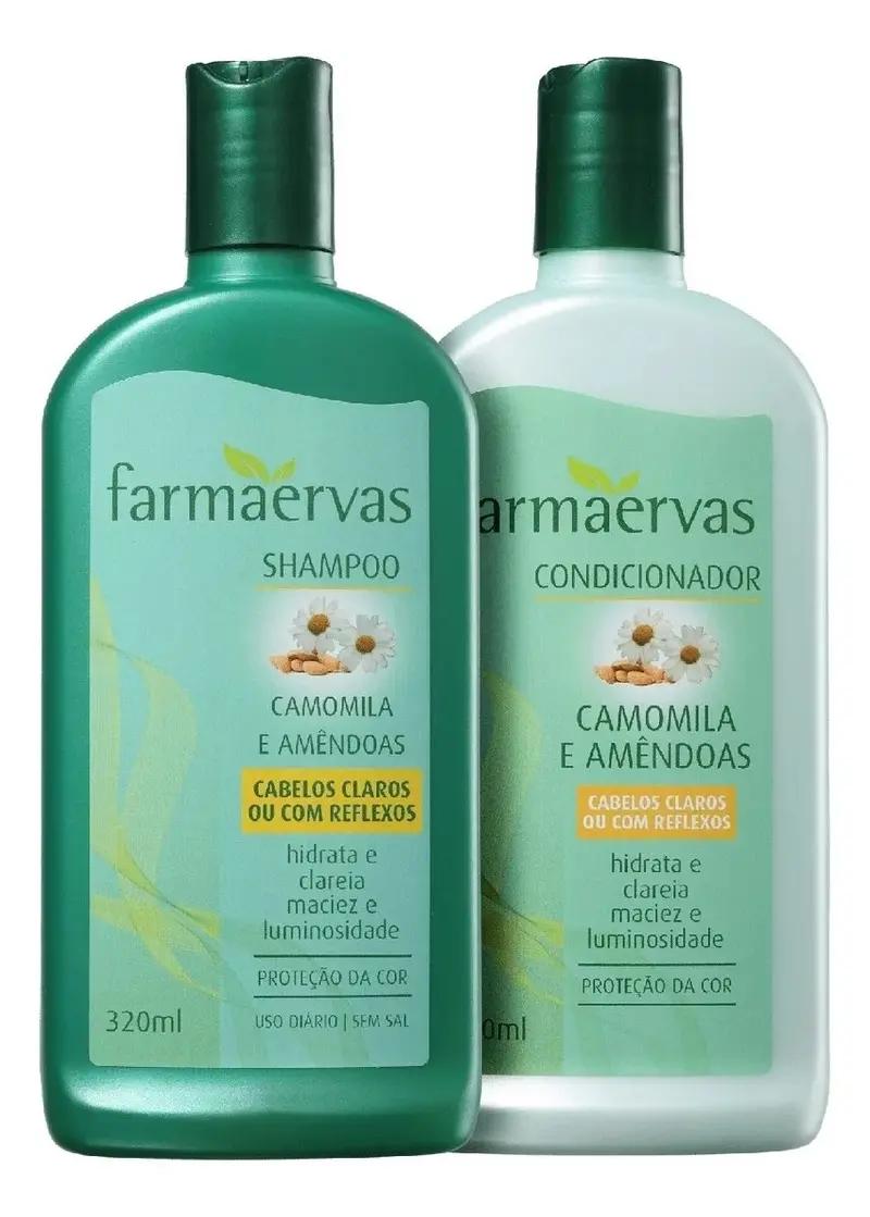 Kit Shampoo + Cond Farmaervas Camomile E Almonds 320Ml - Farmaervas 1