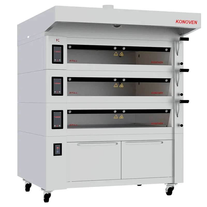 Konoven Electric Deck Oven Standing With Hood & Proofer Digital Utility Panel Still 120X80 -3 1