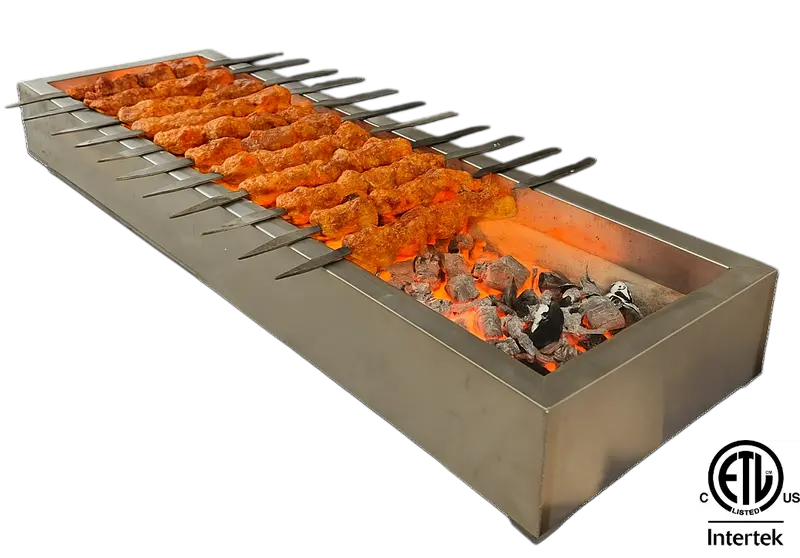 Lava Rock 84'' With Fire Brick Charcoal Manual Grill For Kebab Lr-7 1
