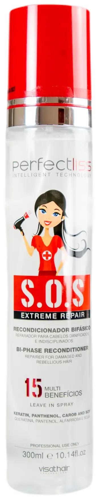 Leave In Sos Extreme Repair 15 Benefits Finisher Visat Hair 300Ml - Perfect Liss 1