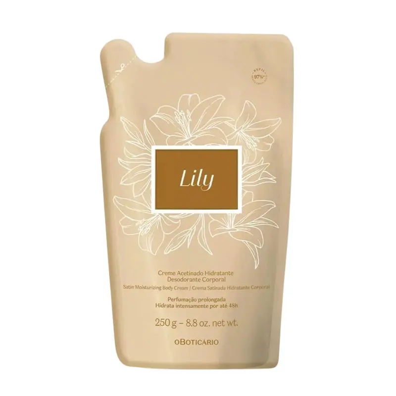 Lily Deodorant Moisturizing Cream Body Hydration Skin Care Refill 250G O Boticário 1