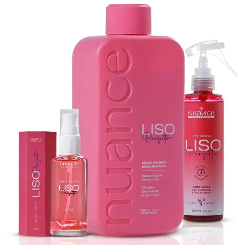 Liso Perfeito Progressive Brush Hair Straightening + Treatment Kit Nuance 1