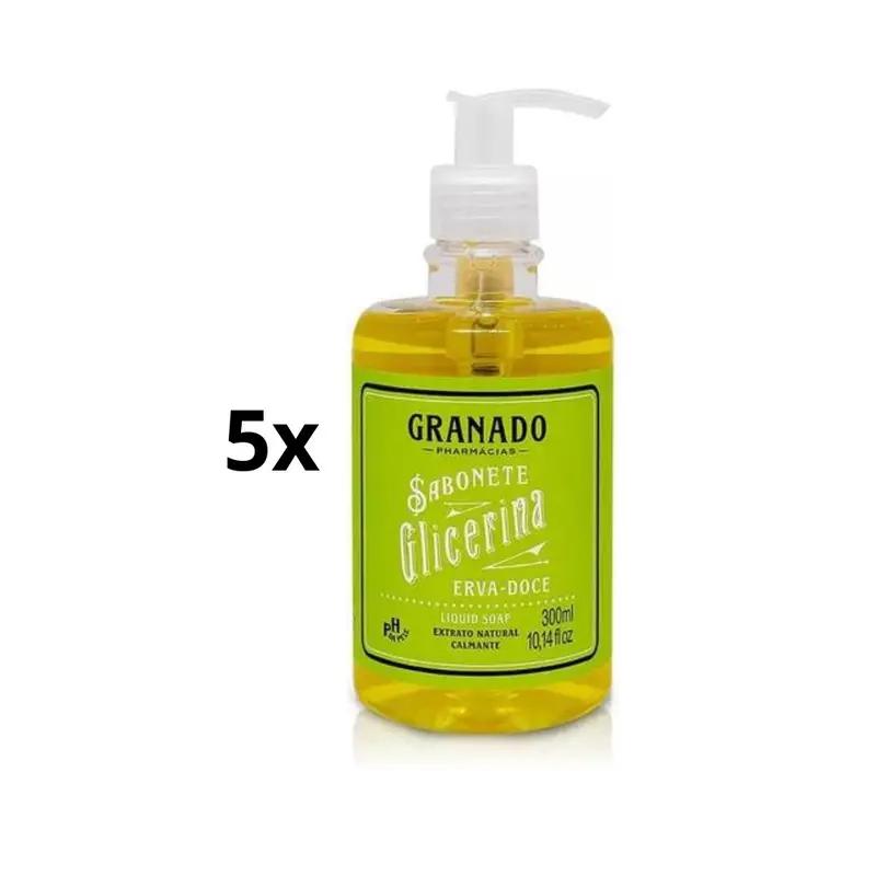 Lof Of 5 Granado Glycerin Anise Liquid Body Bath Calming Soap 300Ml 1