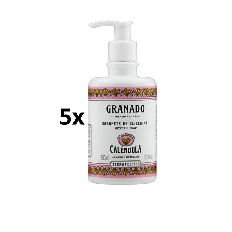 Lof Of 5 Granado Glycerin Calendula Extract Liquid Body Bath Soap 300Ml 1