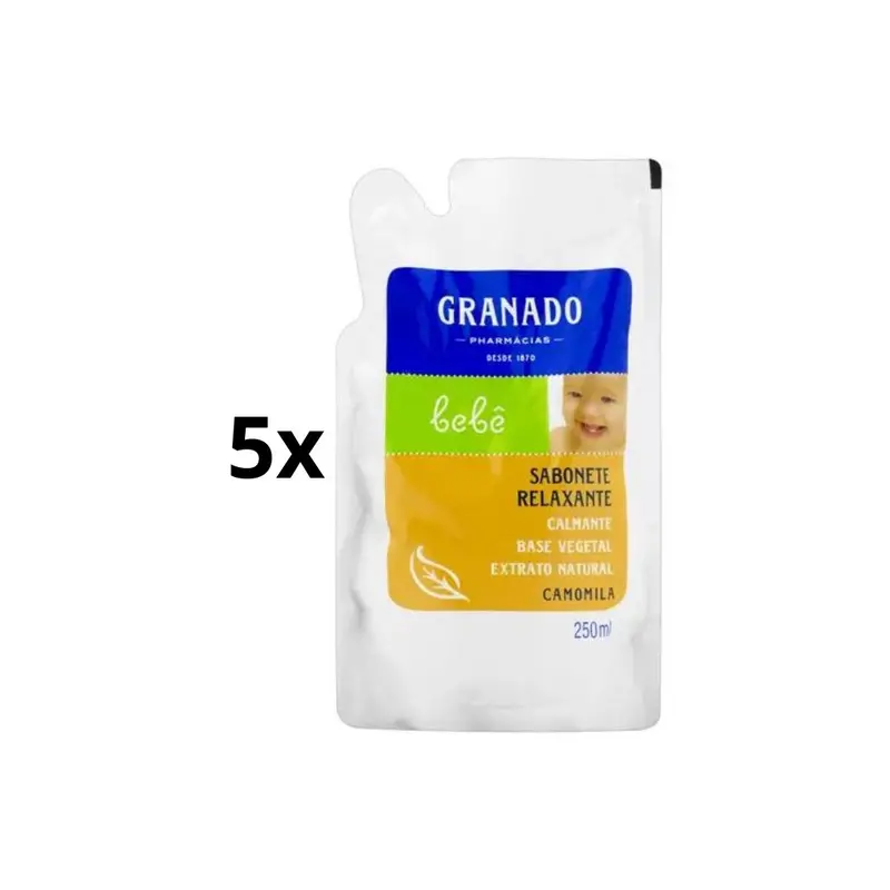 Lof Of 5 Granado Relaxing Chamomile Liquid Baby Body Bath Soap 250Ml 1