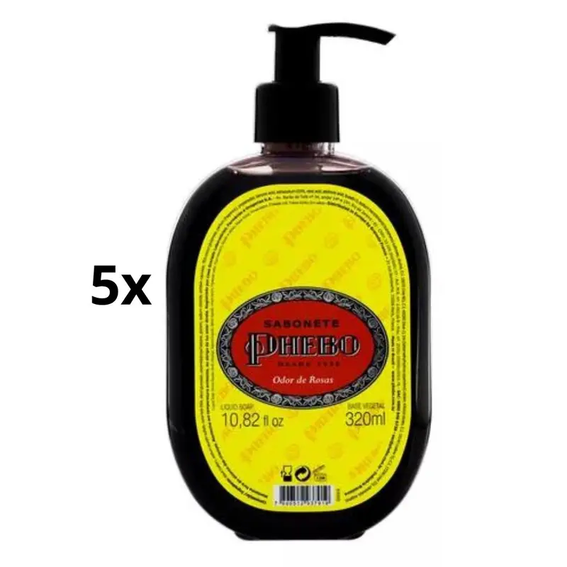 Lof Ot 5 Phebo Odor De Rosas Vegetable Glycerin Body Liquid Soap Skin Care 320Ml 1