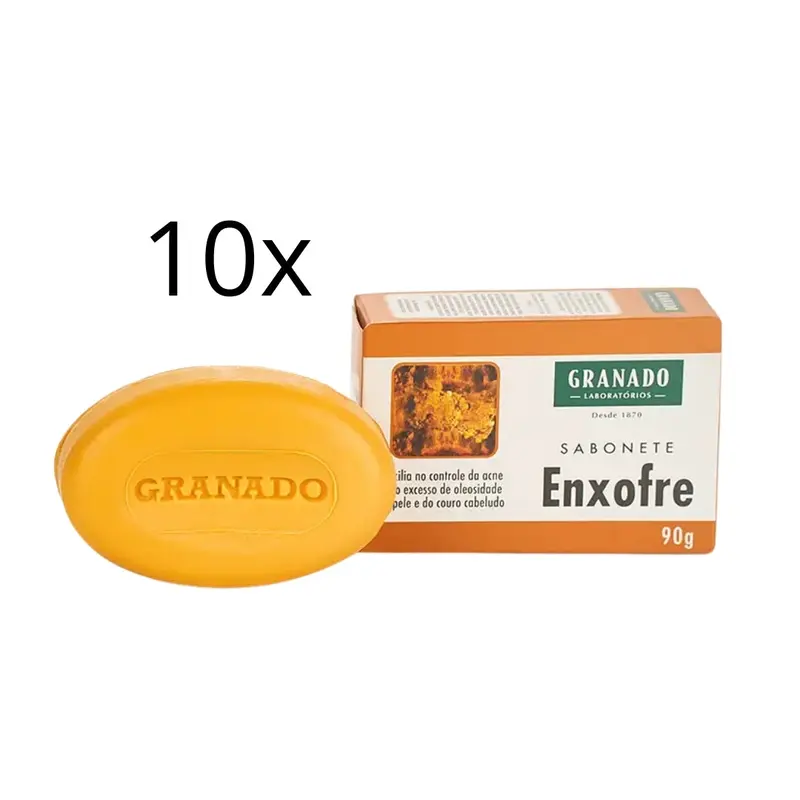Lot Of 10 Enxofre Sulfur Bar Soap Anti Acne Oily Skin Care 90G Granado 1