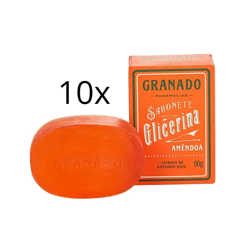Lot Of 10 Glycerin Almond Bar Soap Skin Fragance 90G Granado 1