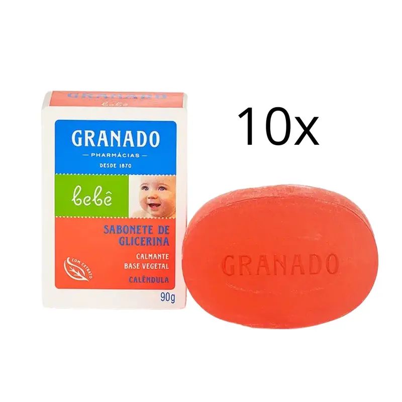 Lot Of 10 Glycerin Calendula Baby Vegan Delicate Skin Bar Soap 90G Granado 1