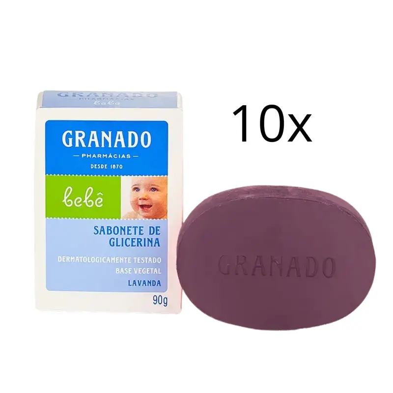Lot Of 10 Glycerin Lavender Baby Vegan Bar Soap 90G Granado 1