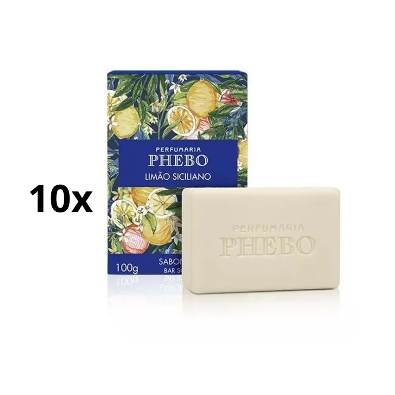 Lot Of 10 Phebo Sicilian Lemon Vegetable Nourishing Creamy Body Bar Soap 100G 1