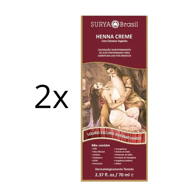 Lot Of 2 Brasil Henna Dark Reddish Blonde Hair Toner Color Toning 70Ml Surya 1