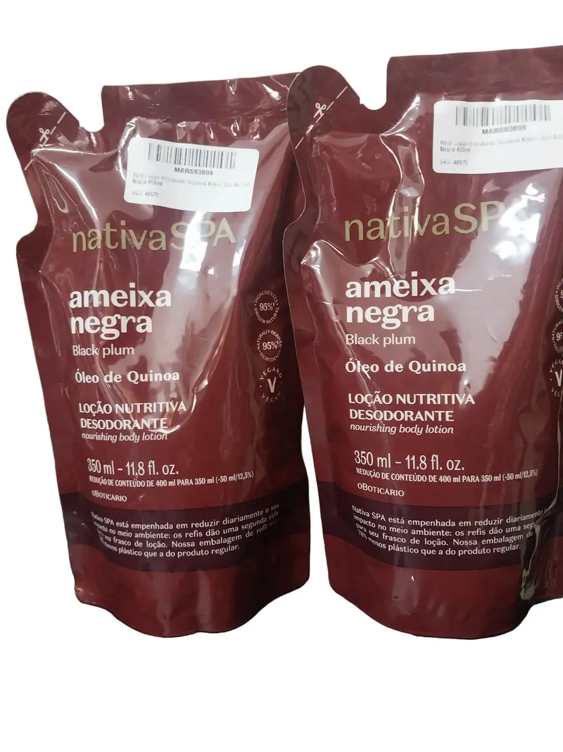 Lot Of 2 Nativa Spa Black Plum Body Moisturizer Cream Refill 350Ml O Boticário 1
