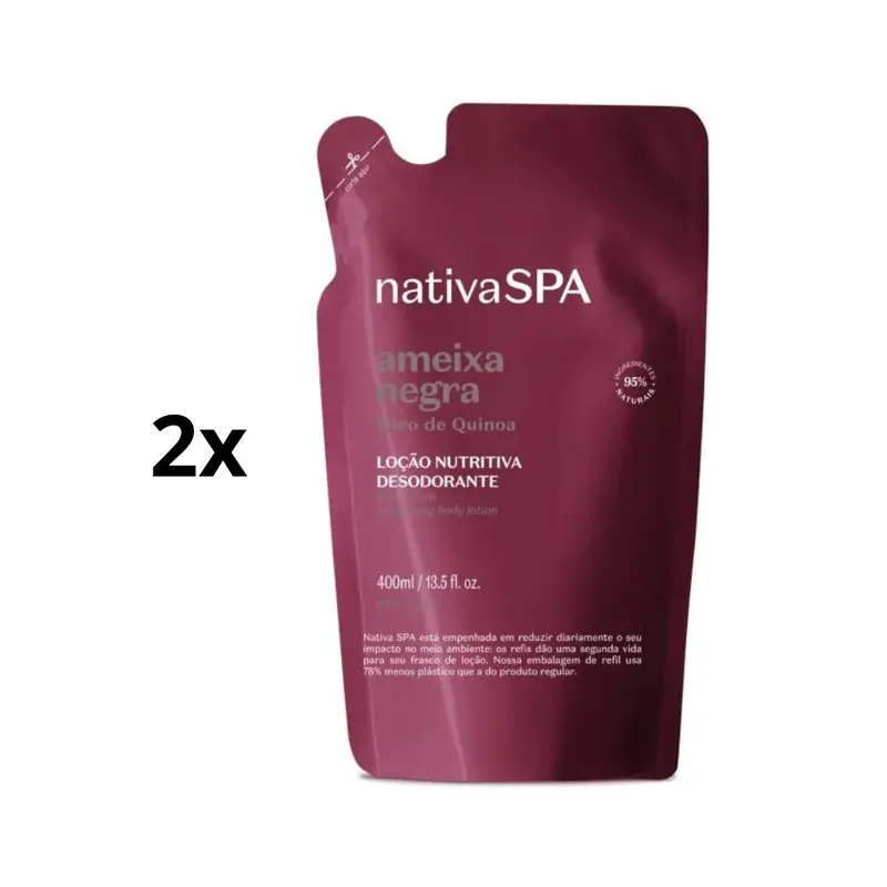 Lot Of 2 Nativa Spa Black Plum Body Moisturizer Cream Refill 350Ml O Boticário 2