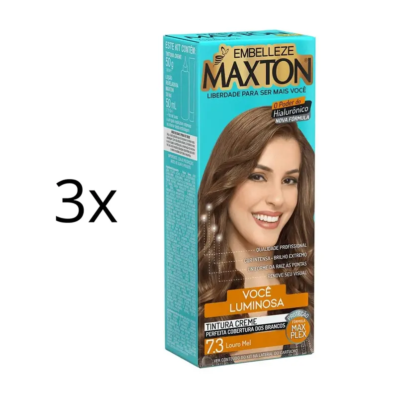 Lot Of 3 Cream Dye 7.3 Honey Blonde Hair Color Toning Tint 50G Maxton 1