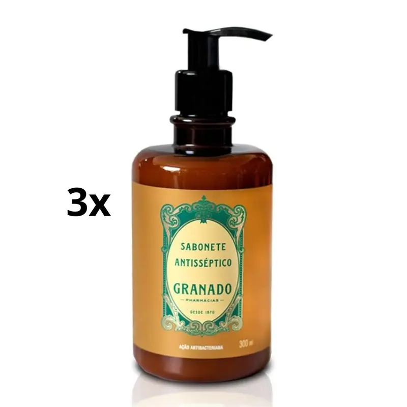 Lot Of 3 Granado Traditional Antiseptic Liquid Soap 300Ml Skin Care Bath 1