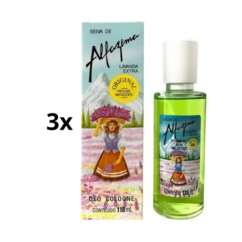 Lot Of 3 Lavender Seed Deodorant Cologne Perfume Body Fragance 118Ml Alfazema 1