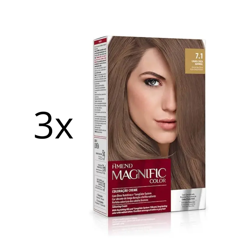 Lot Of 3 Magnific Color Cream Dye 7.3 Blonde Hazelnut Tint Toning Amend 1