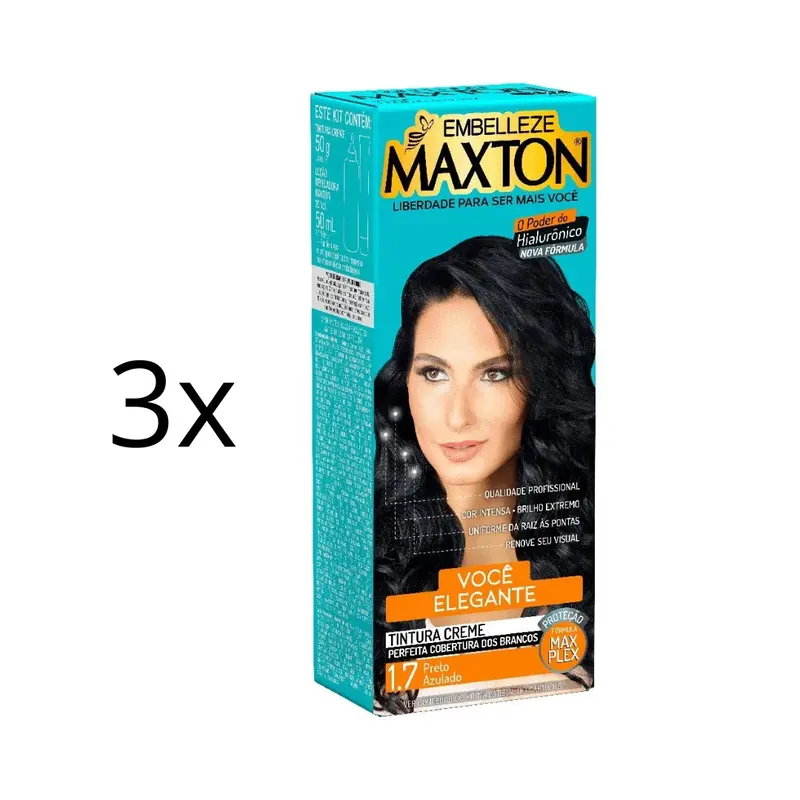 Lot Of 3 Maxton Cream Dye 1.7 Blue Black Color Hair Toning 50G Maxton 1