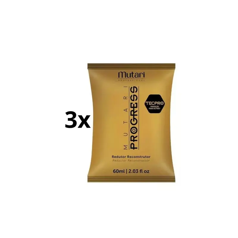 Lot Of 3 Mutari Progress Hair Straightening Brush Volume Reducer Treatment 60Ml 1