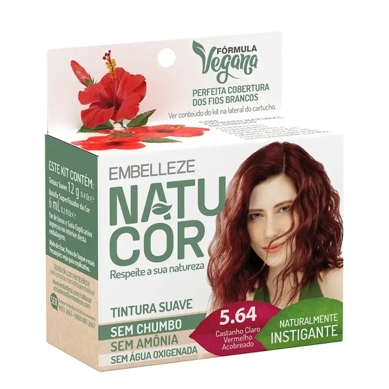 Lot Of 3 Natucor Hair Dye 5.64 Light Brown Copper Red Color 12G Embelleze 2
