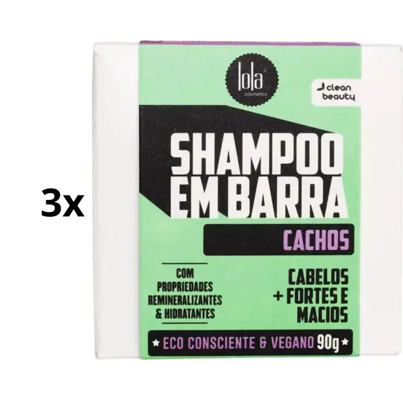 Lot Of 3 Vegan Curls Cachos Shampoo Bar Curly Hair 90G Lola Cosmetics 1