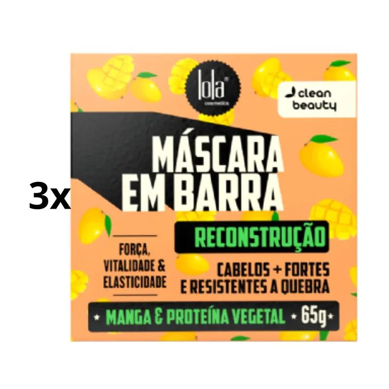Lot Of 3 Vegan Hair Reconstruction Bar Mask 65G Lola Cosmetics 1