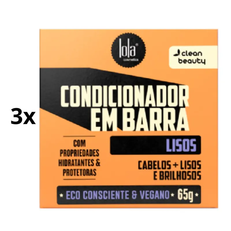 Lot Of 3 Vegan Straight Hair Lisos Bar Conditioner 65G Lola Cosmetics 1
