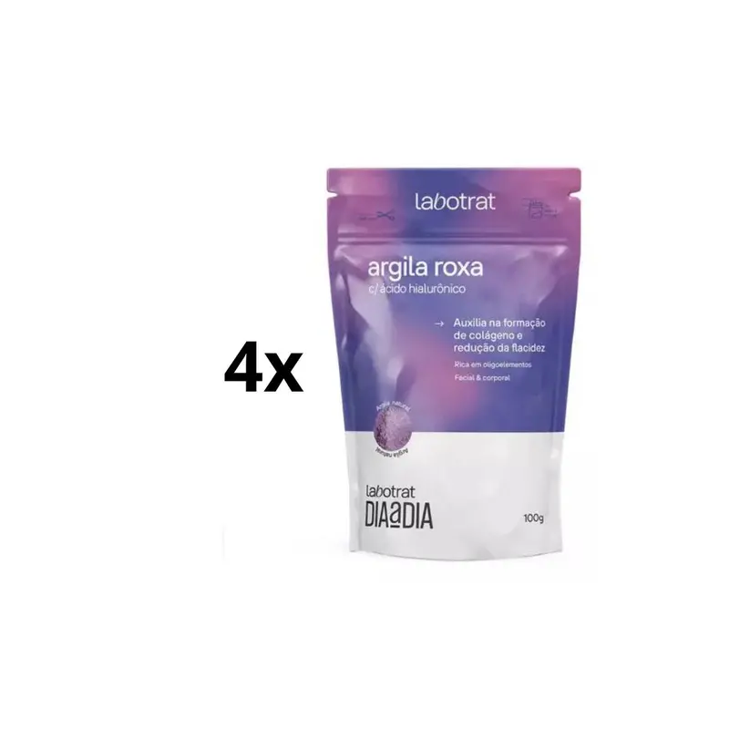 Lot Of 4 Purple Clay Hyaluronic Acid Powder Body / Face Skin Care 100G Labotrat 1