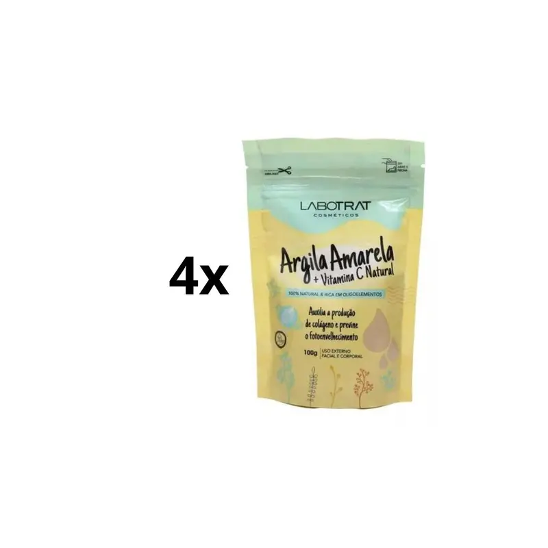Lot Of 4 Yellow Clay Vitamin C Powder Body / Face Skin Care 100G Labotrat 1