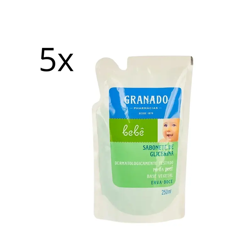 Lot Of 5 Anise Erva Doce Baby Liquid Soap Refill Delicate Skin 250Ml Granado 1