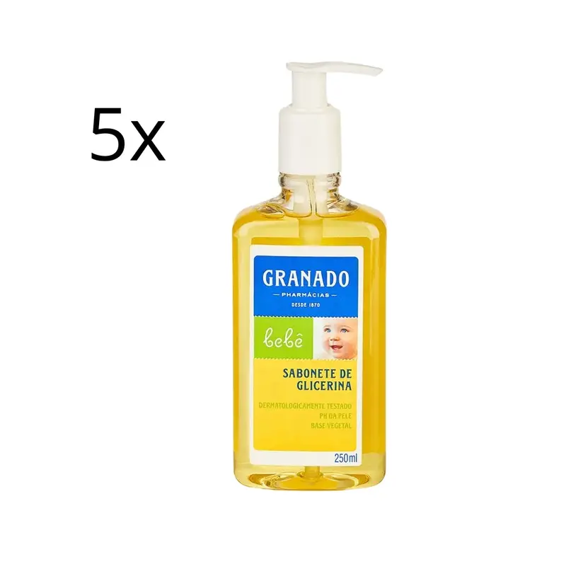 Lot Of 5 Baby Glycerin Traditional Liquid Soap Delicate Skin 250Ml Granado 1