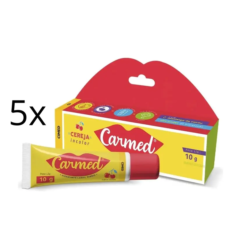 Lot Of 5 Cimed Carmed Cereja Cherry Lip Gloss Moisturizer 10G Vegan 1