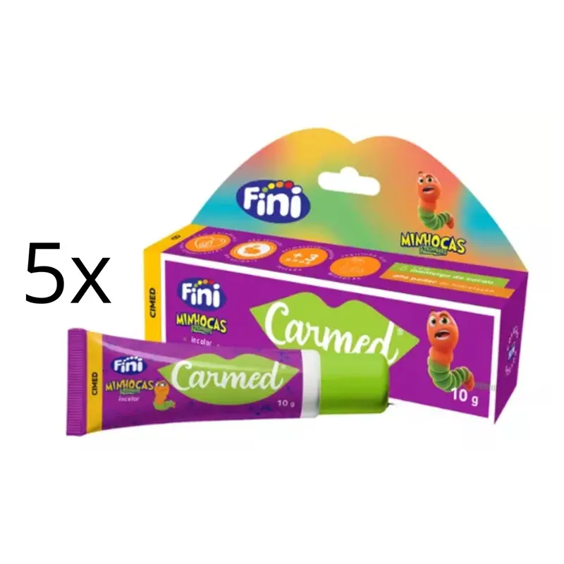 Lot Of 5 Cimed Carmed Fini Jelly Minhocas Lip Gloss Moisturizer 10G Vegan 1
