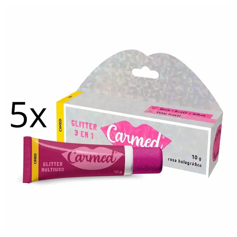 Lot Of 5 Cimed Carmed Glitter 3 In 1 Lip Gloss Moisturizer 10G Vegan 1
