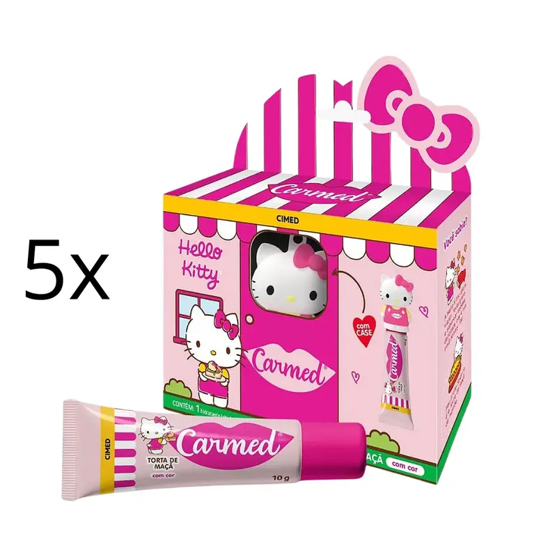 Lot Of 5 Cimed Carmed Hello Kitty Apple Pie Lip Gloss Moisturizer 10G Vegan 1