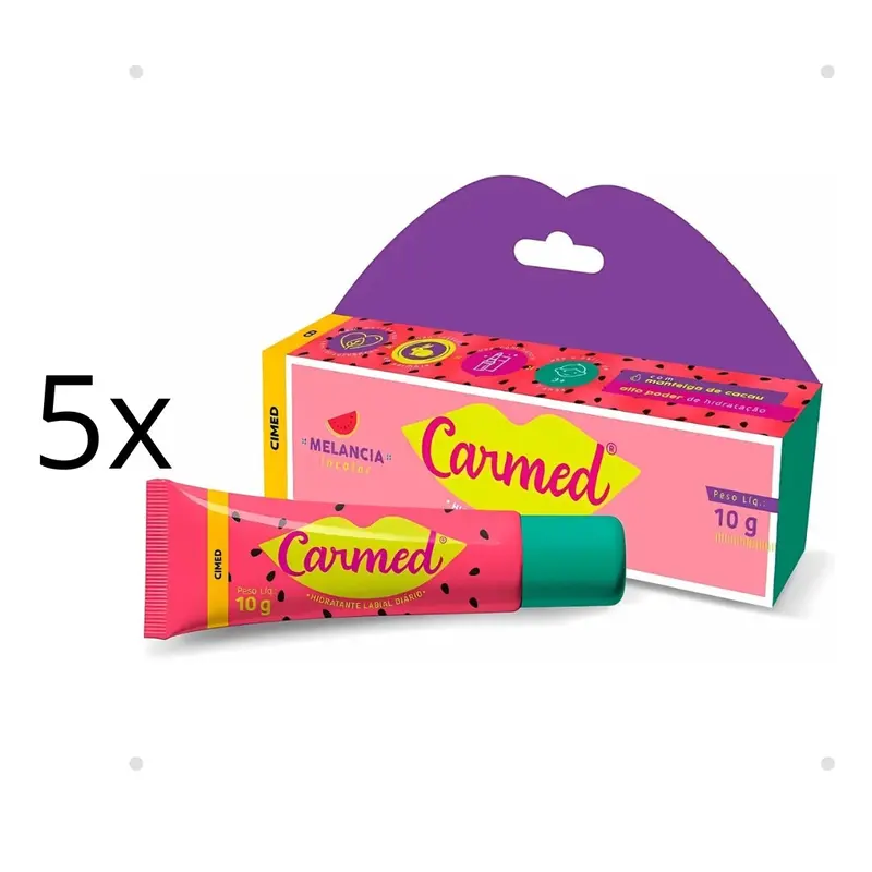 Lot Of 5 Cimed Carmed Watermelon Melancia Lip Gloss Moisturizer 10G Vegan 1