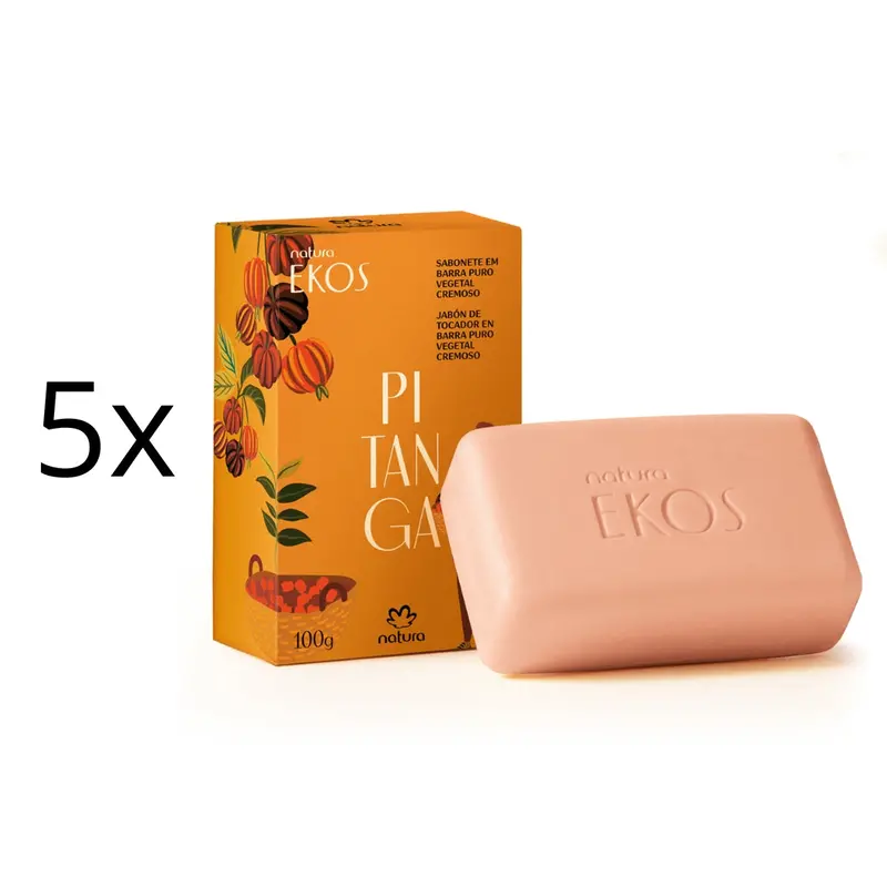 Lot Of 5 Ekos Pitanga Creamy Pure Vegetable Bar Soap 100G Natura Skin Care 1