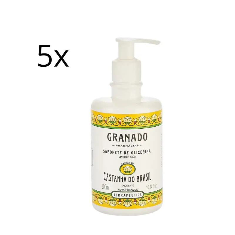 Lot Of 5 Glycerin Castanha Do Brasil Vegan Liquid Soap Skin Care 300Ml Granado 1