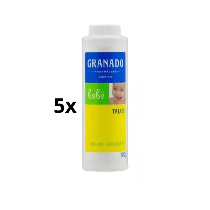 Lot Of 5 Granado Baby Powder Prevents Diaper Rash 100G 1