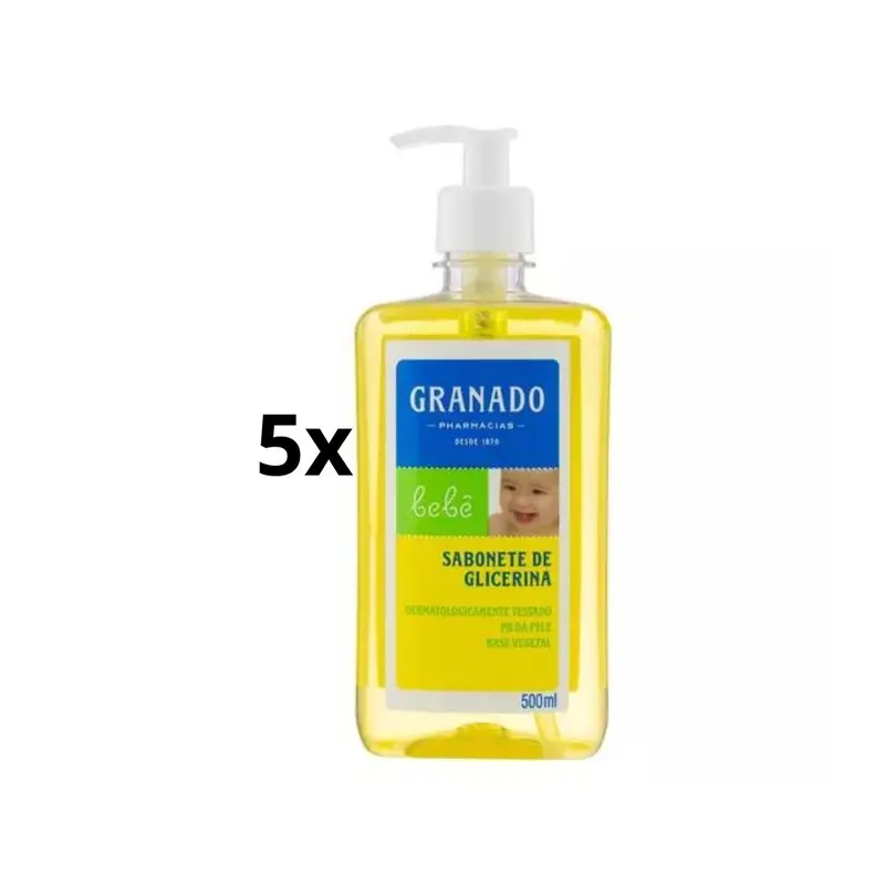 Lot Of 5 Granado Liquid Glycerin Baby Skin Care Body Bath Soap 500Ml 1