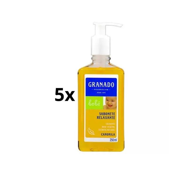 Lot Of 5 Granado Relaxing Chamomile Liquid Baby Body Soap 250Ml 1