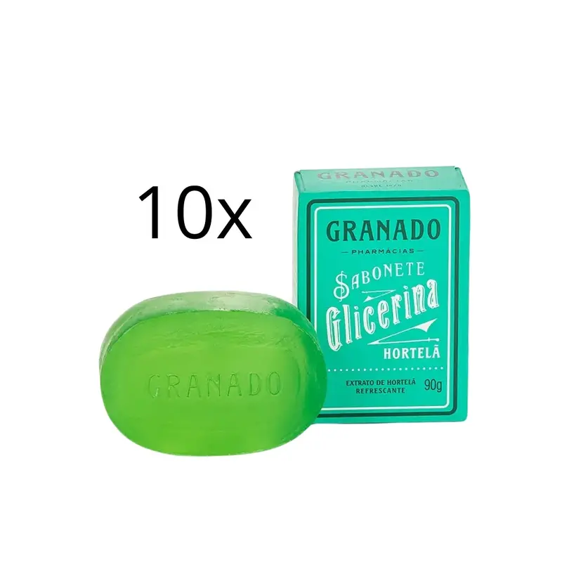 Lot Ot 10 Glycerin Mint Bar Soap Skin Care Fresh Fragance 90G Granado 1