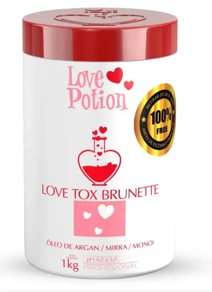 Love Tox Brunette Formol Free Argan Mirra Monoi Oils Hair Deep Hair Mask  1Kg - Love Potion 1