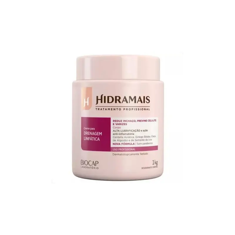 Lymphatic Drainage Massage Anti Cellulite Body Cream Skin Care 1Kg Hidramais 1