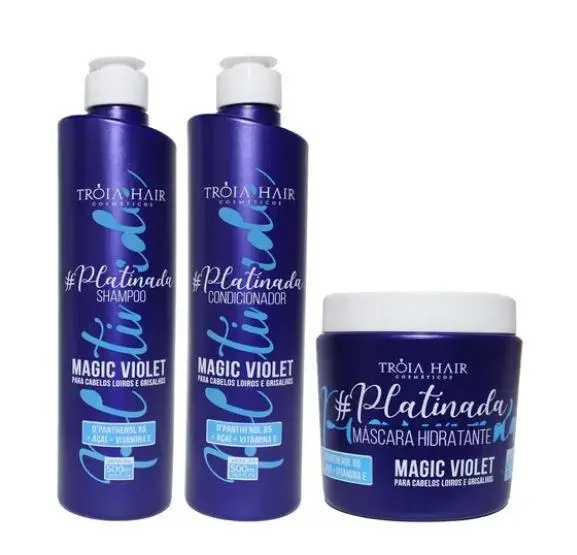 Magic Violet Platinum Maintenance Home Care Blond Hair Kit 3X500 - Troia Hair 1